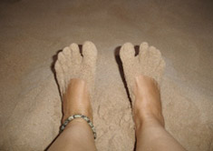 sandy feet